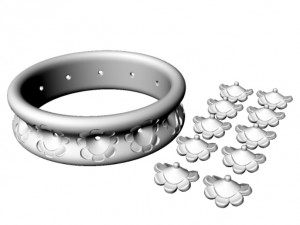 flower ring Model do druku 3D