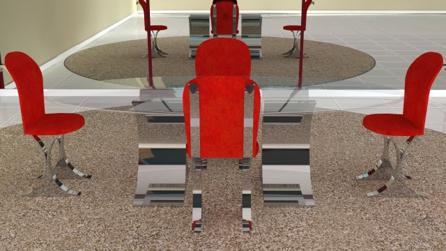 contemporary dining room set 3D 模型 .c4d .max .obj .3ds .fbx .stl .blend 