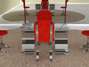 contemporary dining room set 3D Model
