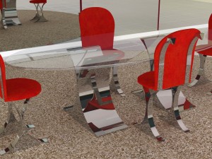 contemporary dining room set 3D 模型