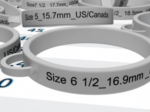 22 measure rings for jewellers 3D Принт Модель