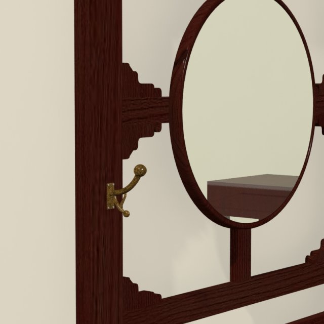 antique hat rack or hall stand 3D Model .c4d .max .obj .3ds .fbx .stl .blend 