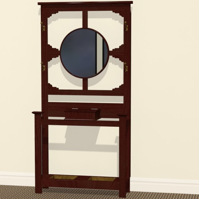 antique hat rack or hall stand 3D in 3DExport