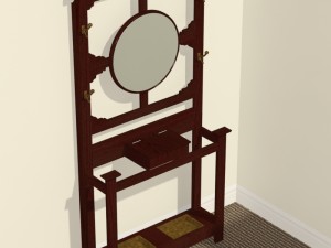 antique hat rack or hall stand 3D Model