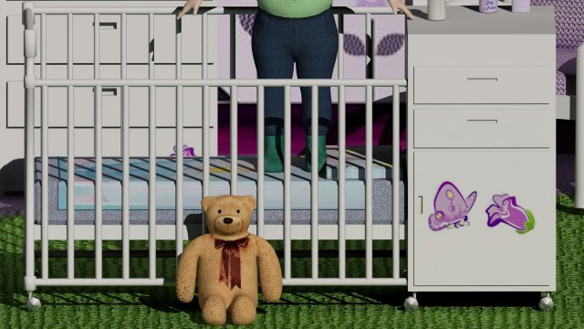 baby room set textures and materials included 3D Model .c4d .max .obj .3ds .fbx .stl .blend 