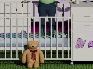 아기 방 세트 텍스처 및 재료 포함 3D 모델