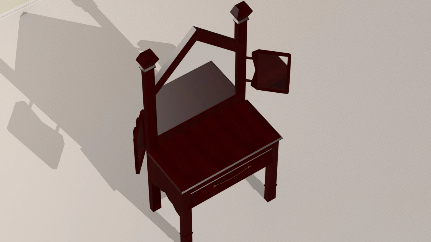 basic dresser table 3D Model .c4d .max .obj .3ds .fbx .stl .blend 