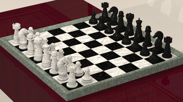 chess board with pieces Model do druku 3D .c4d .max .obj .3ds .fbx .stl .blend 