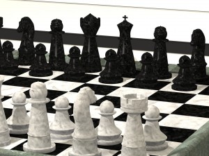 chess board with pieces Model do druku 3D
