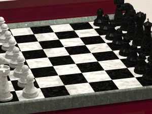 chess board with pieces 3D Print Model