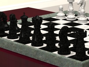 chess board with pieces Model do druku 3D