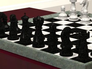 chess board with pieces 3D Print Model