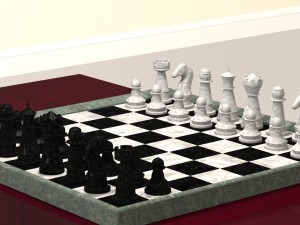 chess board with pieces Model do druku 3D