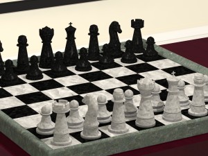chess board with pieces Model do druku 3D