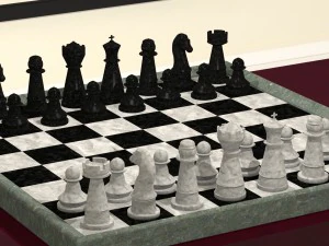 chess board with pieces 3D Print Model