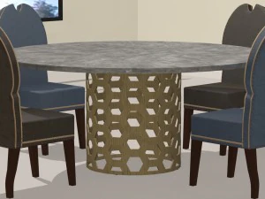 dining room set available in 4 colours 3D Model