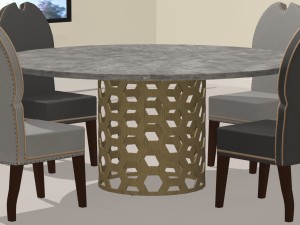 dining room set available in 4 colours 3D Model