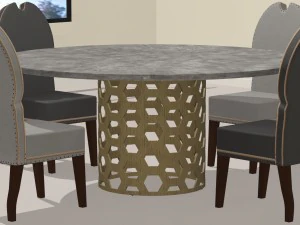 dining room set available in 4 colours 3D Model