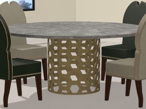 dining room set available in 4 colours 3D Model