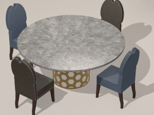 dining room set available in 4 colours 3D Model