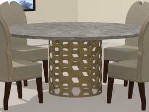 dining room set available in 4 colours 3D Model