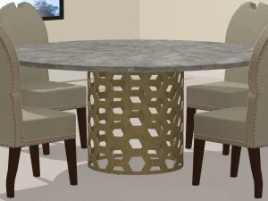 dining room set available in 4 colours 3D Model