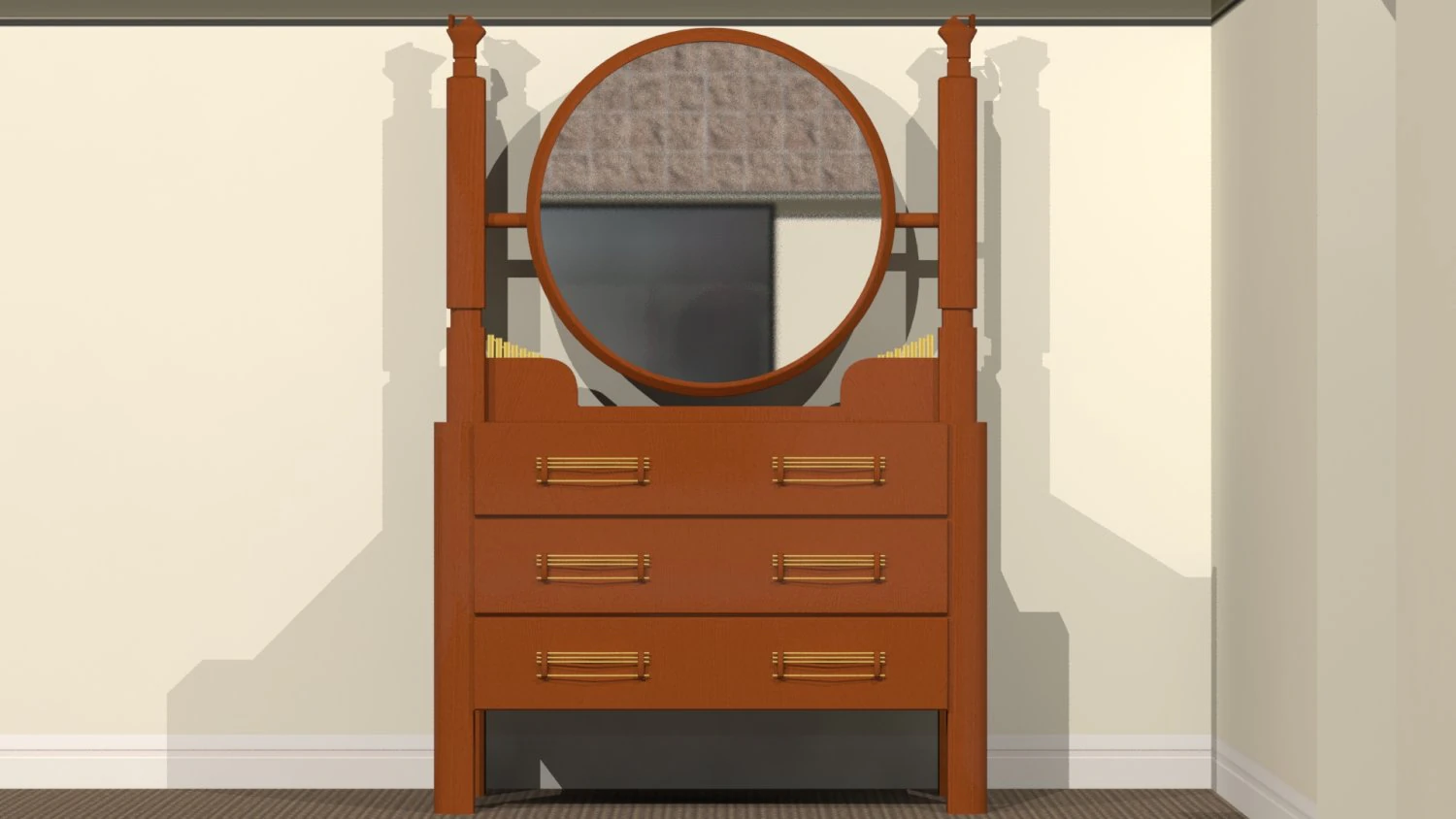 dressing table 3D Model .c4d .max .obj .3ds .fbx .stl .blend