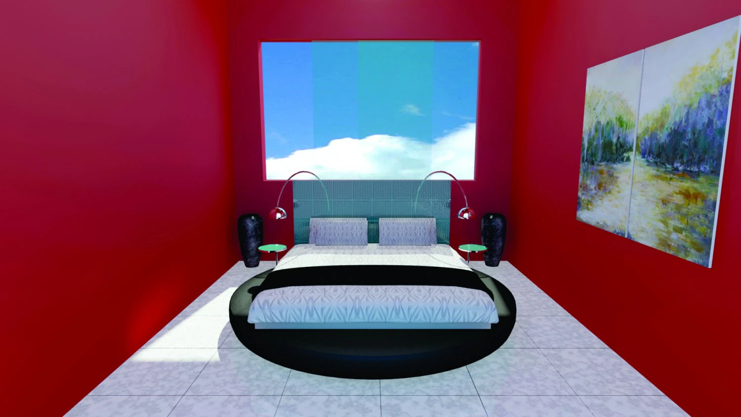 contemporary bed with side tables free 3D Model .c4d .max .obj .3ds .fbx .stl .blend 