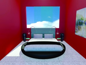 contemporary bed with side tables free 3D Модель