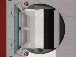 contemporary bed with side tables free 3D 모델