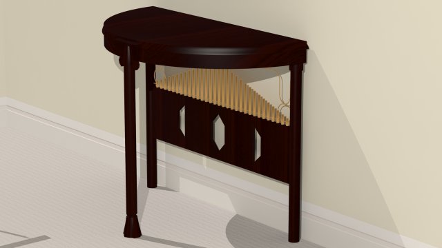Half Moon Wall Table 3d Model In Table 3dexport