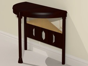 tavolo da parete a mezzaluna Modello 3D