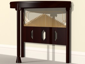 half-moon wall table Model 3D