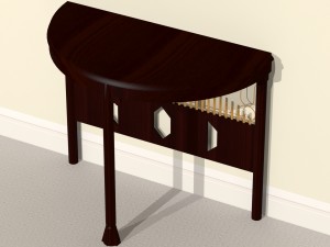 half-moon wall table Model 3D