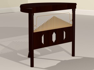 half-moon wall table Model 3D