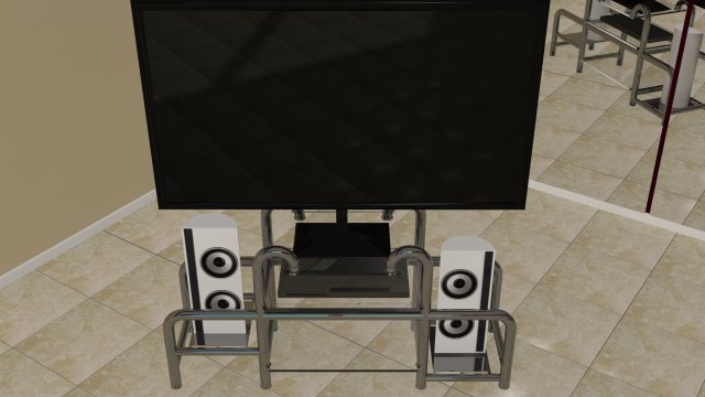 home entertainment system with stand Modèle 3D .c4d .max .obj .3ds .fbx .stl .blend 