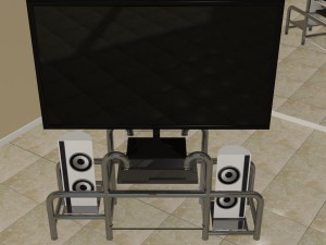 home entertainment system with stand Modello 3D