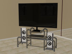 home entertainment system with stand Modèle 3D