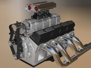 custom build v8 engine 3D Model