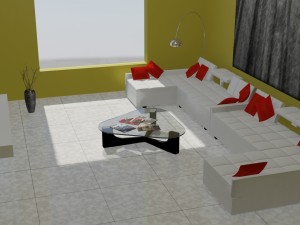 contemporary living area 3D Model