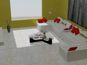 zona giorno contemporanea Modello 3D