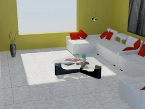 zona giorno contemporanea Modello 3D