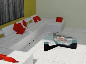 zona giorno contemporanea Modello 3D