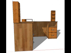 particleboard corner office table 3D Model