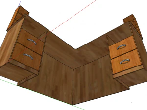 particleboard corner office table 3D Model