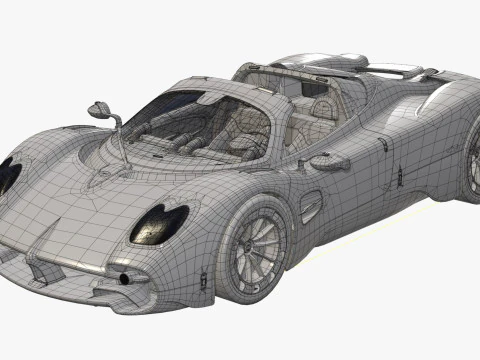Pagani &Uuml;topya Roadster 2024 2025 3D Model