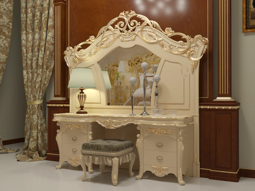 classic dressing table 3D Model .c4d .max .obj .3ds .fbx .stl .blend 