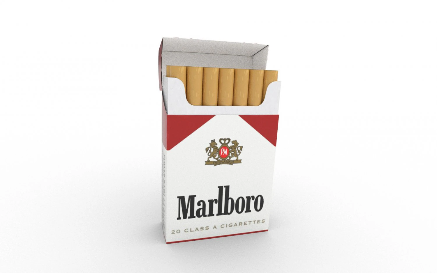 marlboro cigarette box 3D Model .c4d .max .obj .3ds .fbx .stl .blend