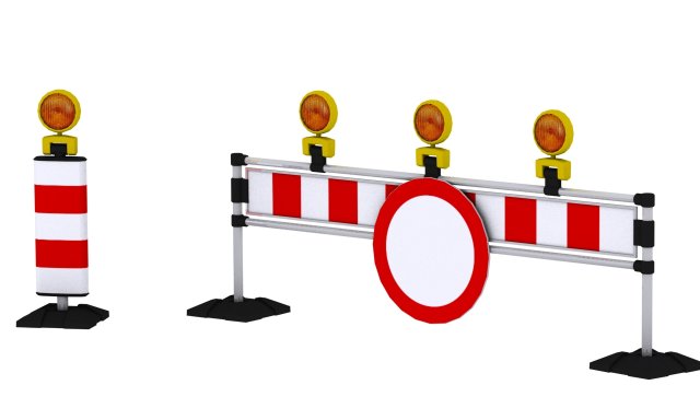 traffic barrier 3D Model .c4d .max .obj .3ds .fbx .stl .blend 