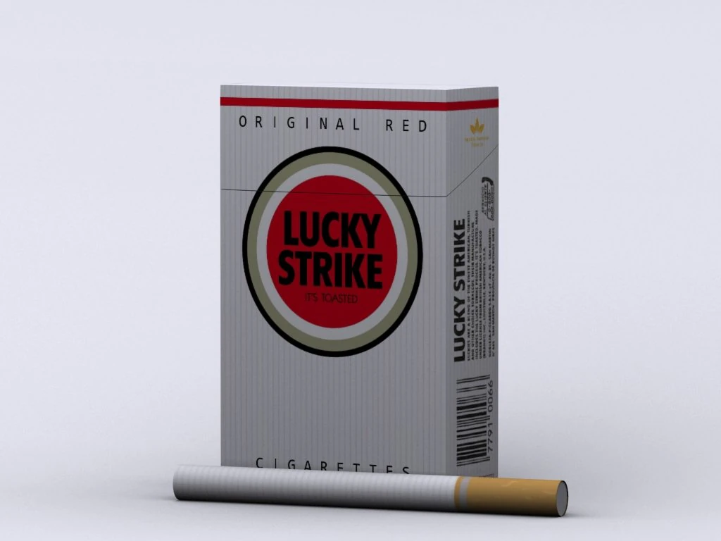 lucky strike cigarettes box 3D Model .c4d .max .obj .3ds .fbx .stl .blend
